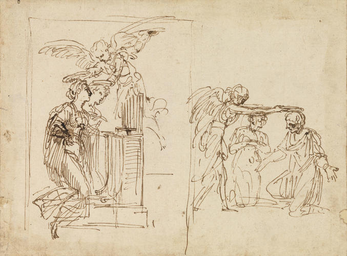 St Cecilia & St Valeriano crowned by an angel St Cecilia & St Valeriano crowned by an angel