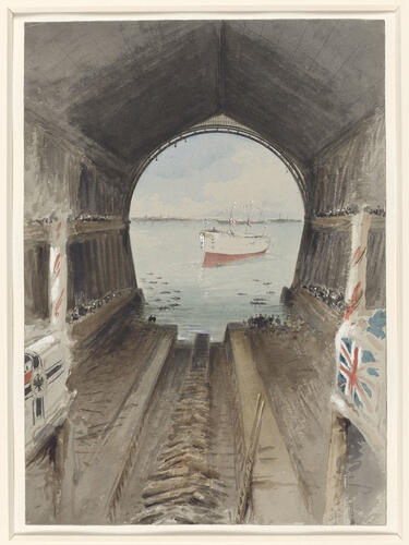 Launch of HMS Royal Arthur at Portsmouth, 26 February 1891