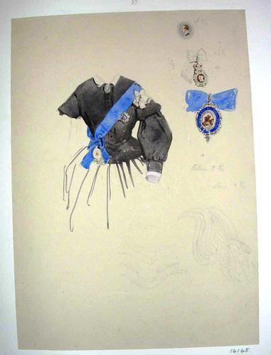 Studies for 'The Marriage of the Prince of Wales, 10 March 1863': studies for the Queen's dress