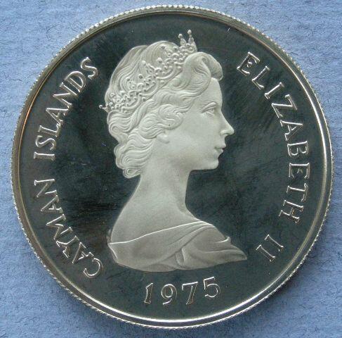 Cayman Islands. Proof One hundred dollars, 1975, commemorating Queen Mary I, Queen Elizabeth I, Queen Mary II, Queen Anne and Queen Victoria Cayman Islands. Proof One hundred dollars, 1975, commemorating Queen Mary I, Queen Elizabeth I, Queen Mary II, Queen Anne and Queen Victoria