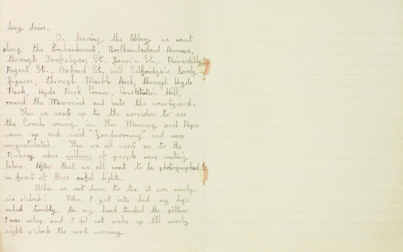 The Coronation 12th May; 1937 : to mummy and papa in memory of their coronation from Lilibet by herself The Coronation 12th May; 1937 : to mummy and papa in memory of their coronation from Lilibet by herself