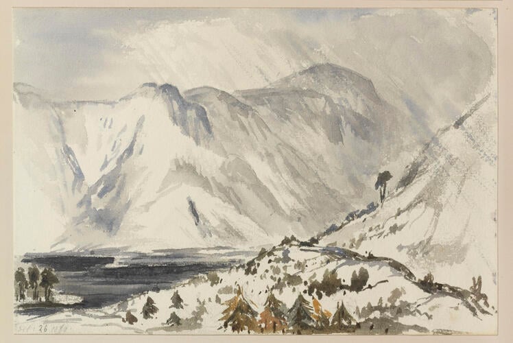 Master: SKETCHES BY QUEEN VICTORIA I
Item: A snow-covered Highland landscape