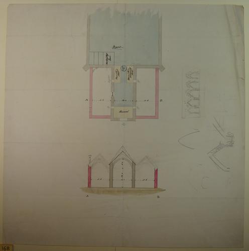 St Mildred's church, Whippingham; plan of the chancel and chapels