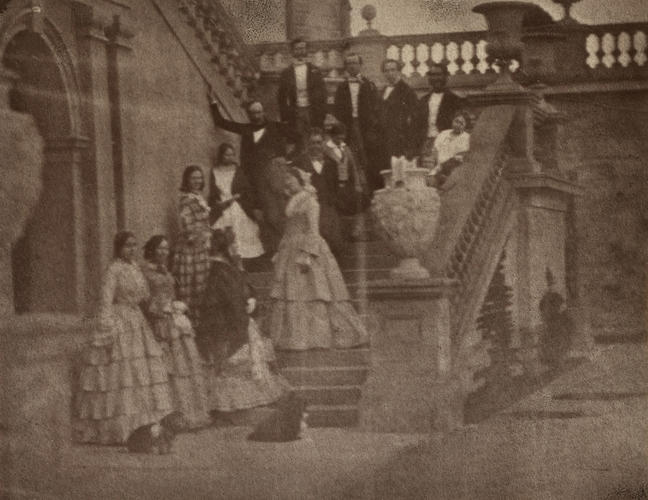 'The Queen, the Prince, Royal Family and Court on the Staircase of the Terrace'