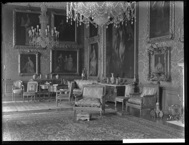 Glass plate negative of the Van Dyck Room, 1921