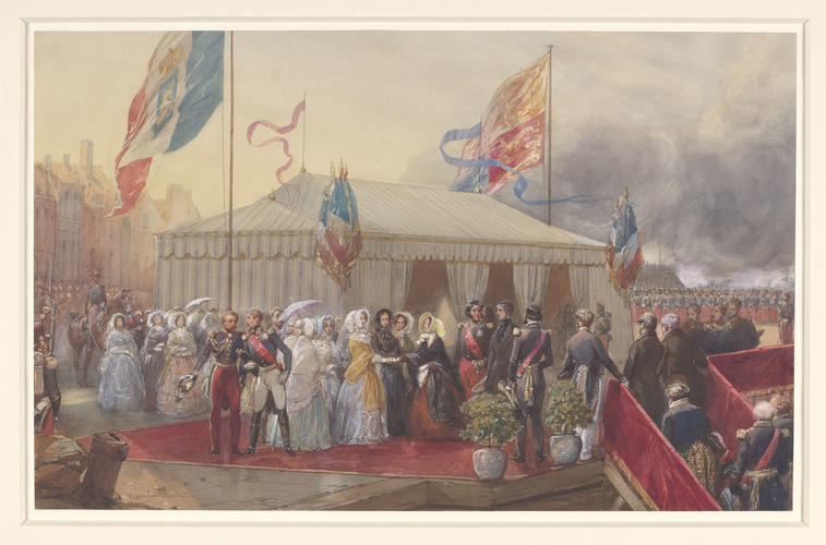 Marie-Amélie, Queen of the French, greets Queen Victoria at Le Tréport