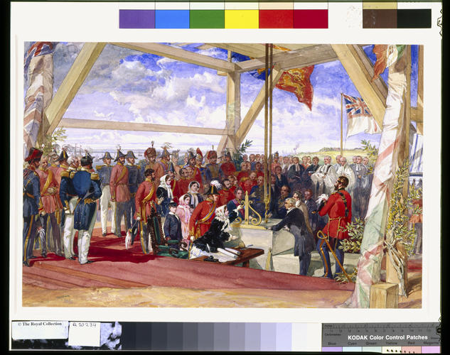 Queen Victoria laying the Foundation Stone of the Royal Military Hospital at Netley, 19 May 1856