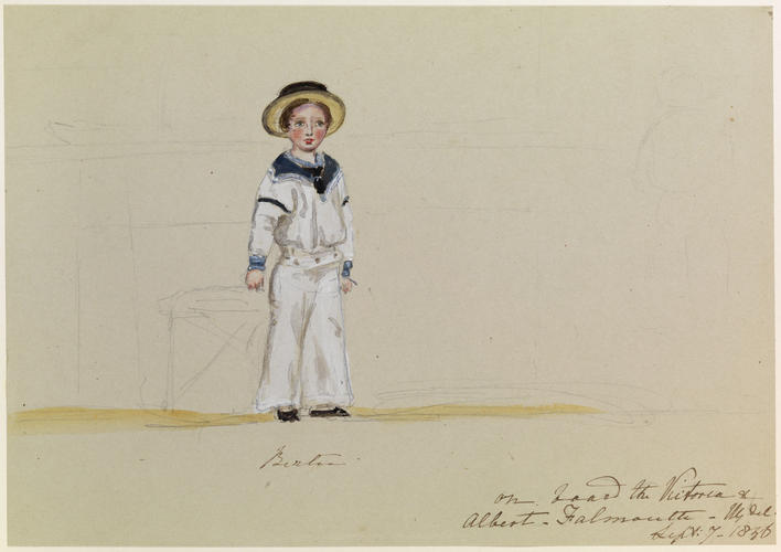 Master: Sketches of the Royal Children by V. R. from 1841-1859
Item: Bertie on board the Victoria & Albert