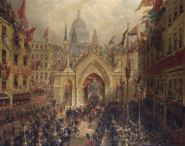 'Thanksgiving Day': The Procession to St Paul's Cathedral, 27 February 1872, for the Thanksgiving for the Recovery of Albert Edward, Prince of Wales (1841-1901), later Edward VII