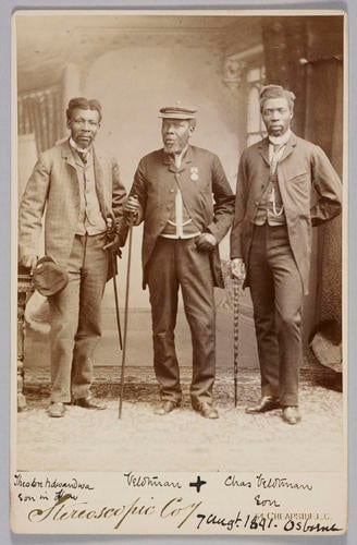 Veldtman and his son and son in law. 7th August, 1891. Osborne. [Album: Photographic Portraits, vol. 6/64 1888-1893]