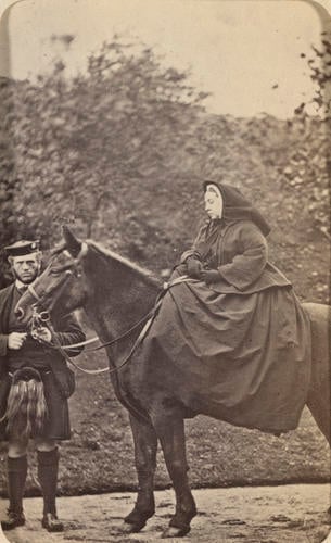 Queen Victoria on 'Fyvie' with John Brown, Balmoral