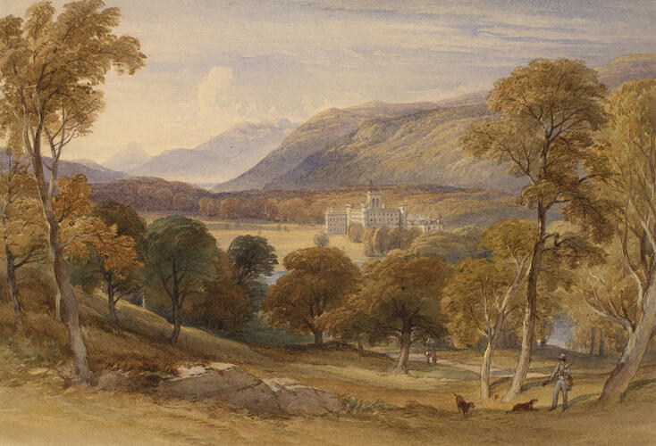 A distant view of Taymouth Castle