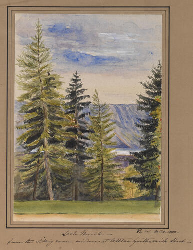 Master: Queen Victoria's Sketchbook 1848-1854
Item: Loch Muick from the sittibng room window at Allt-na-Giubhsaich Shiel