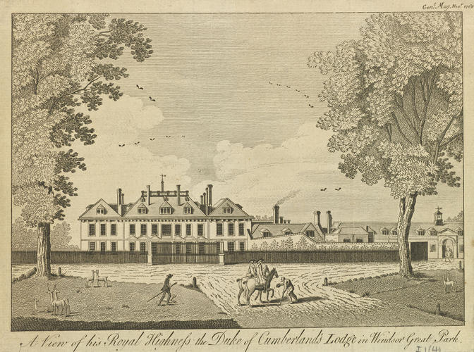 A View of His Royal Highness the Duke of Cumberland's Lodge in Windsor Great Park A View of His Royal Highness the Duke of Cumberland's Lodge in Windsor Great Park