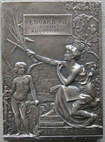 Austria. Plaque commemorating the visit of Edward VII to Ischl and the Diamond Jubilee of Emperor Franz Joseph Austria. Plaque commemorating the visit of Edward VII to Ischl and the Diamond Jubilee of Emperor Franz Joseph