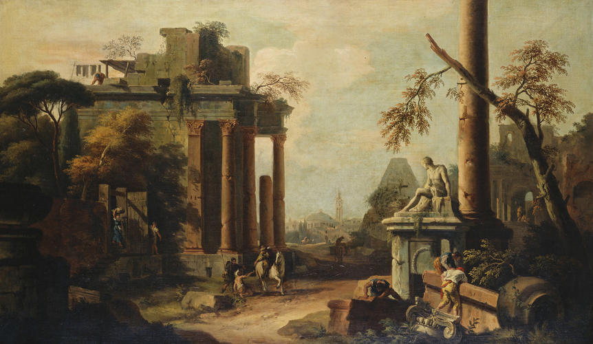 Caprice Landscape with Ruins and a Statue Caprice Landscape with Ruins and a Statue