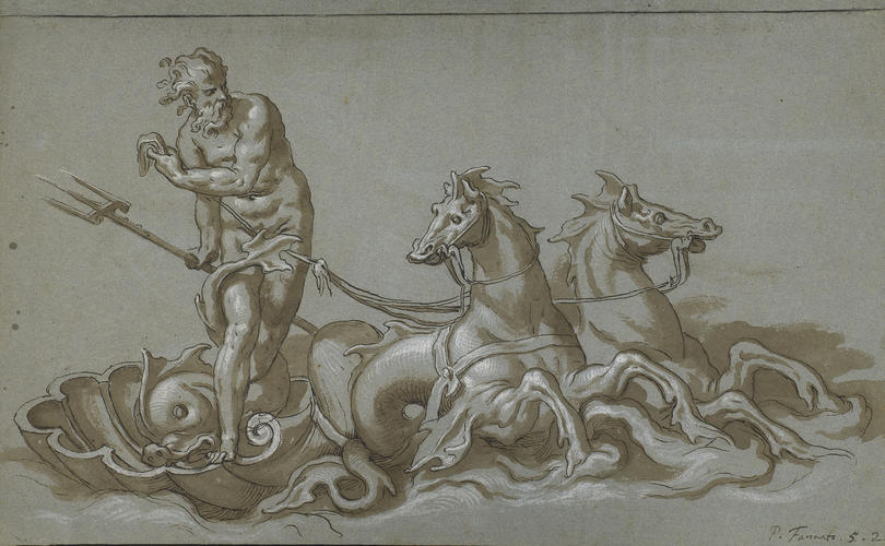 Neptune in his chariot; The Virgin Annunciate (verso)
