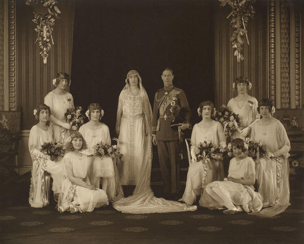 The Duke and Duchess of York, later King George VI (1895-1952) and Queen Elizabeth The Queen Mother (1900-2002), on their wedding day