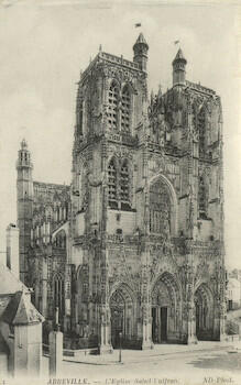 Master: Page 34 of Queen Mary's Album, volume 18, 20 June 1916 to 20 September 1918
Item: The Church of Saint Vulfran, Abbeville Master: Page 34 of Queen Mary's Album, volume 18, 20 June 1916 to 20 September 1918
Item: The Church of Saint Vulfran, Abbeville