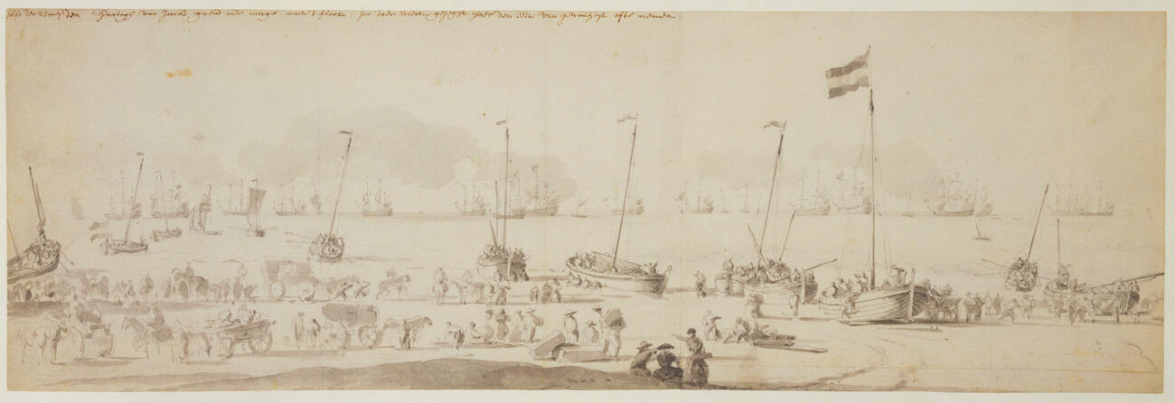 The visit of the Duke of York to the fleet at Scheveningen before the departure of Charles II for England, 1660 The visit of the Duke of York to the fleet at Scheveningen before the departure of Charles II for England, 1660