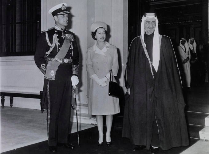King Faisal of Saudi Arabia meets HM Queen Elizabeth II and HRH The Duke of Edinburgh at Buckingham Palace