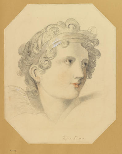A head with curly hair
