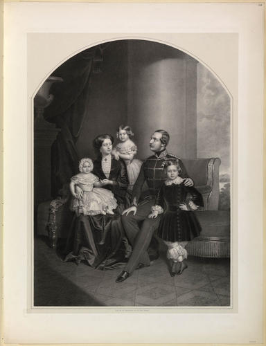 [Georg V, King of Hanover and Marie of Saxe-Altenburg, Queen of Hanover with their three children: Ernst August, Crown Prince of Hanover, Princess Friederike of Hanover and Princess Marie of Hanover]