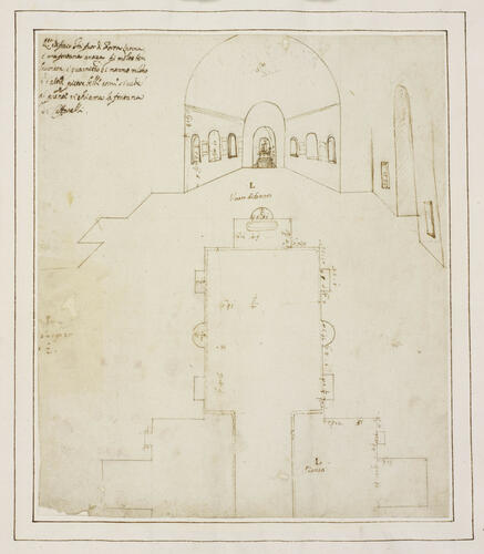Fountain of Egeria, Valle della Caffarella: interior view and plan