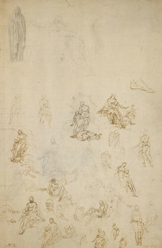 The Madonna and Child trampling the serpent, and various studies