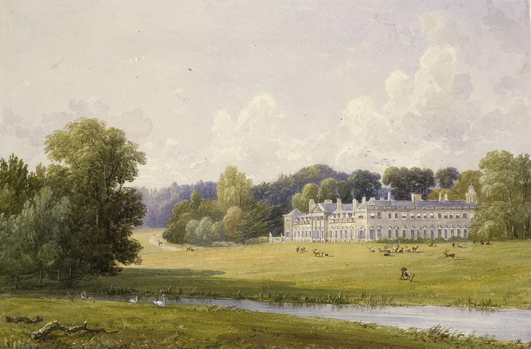Woburn Abbey: west front from the park Woburn Abbey: west front from the park