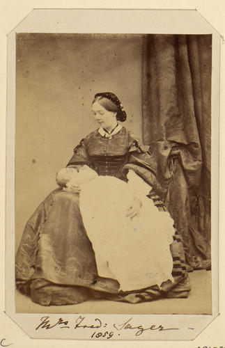 Maria Henrietta Sophia Chaine (1837-1915), when Mrs Sayer, and her daughter Evelyn Sayer (d. 1879) Maria Henrietta Sophia Chaine (1837-1915), when Mrs Sayer, and her daughter Evelyn Sayer (d. 1879)