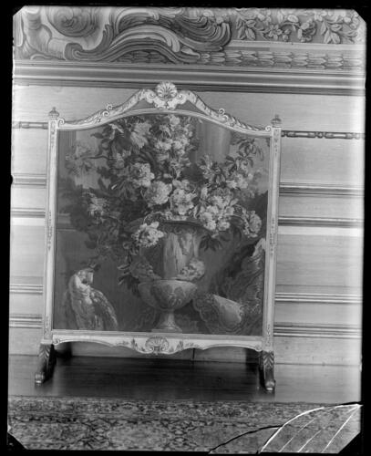 Glass plate negative of a fire screen