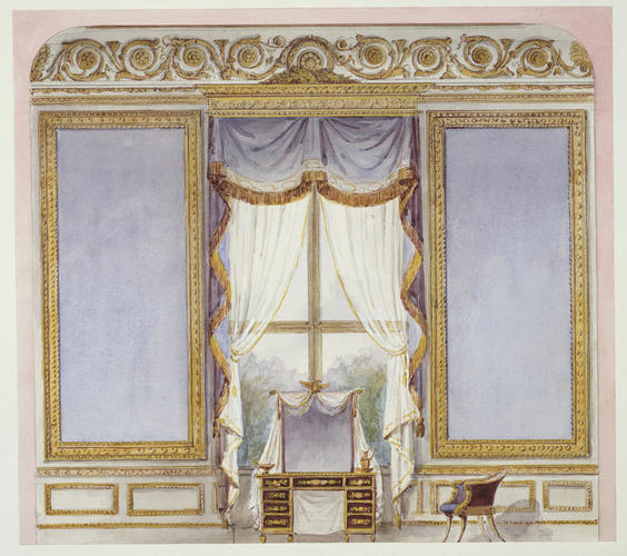 Design for the east elevation of the Bed Room, Room 212, Windsor Castle, c. 1826