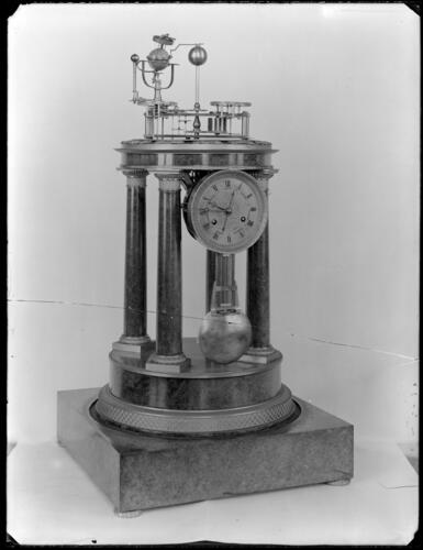 Glass plate negative of a clock Glass plate negative of a clock