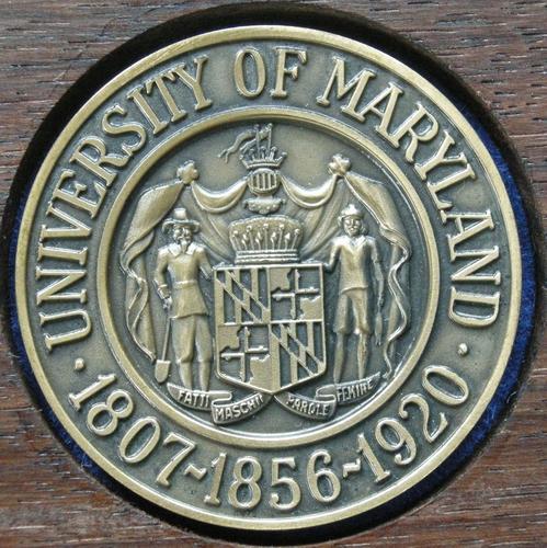 U. S. A. Medal commemorating the 150th Anniversary of Medical Education, University of Maryland U. S. A. Medal commemorating the 150th Anniversary of Medical Education, University of Maryland