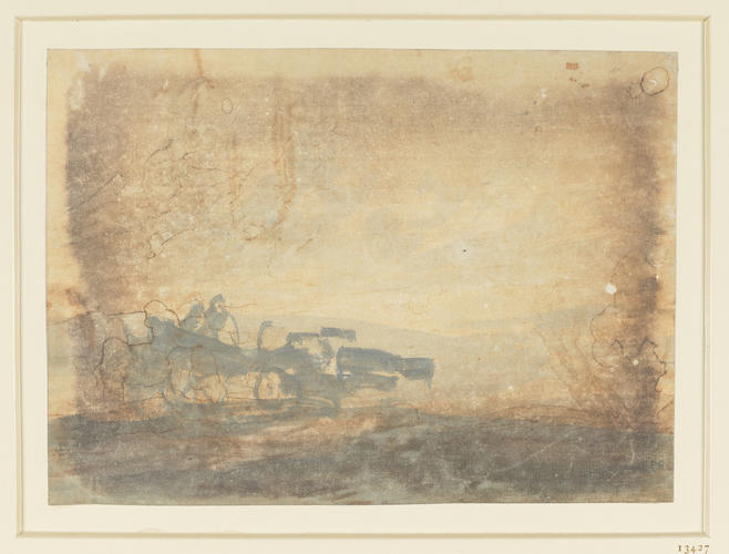A landscape with figures in a cart A landscape with figures in a cart