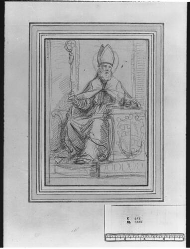 St Petronius with the coat-of-arms of Bologna