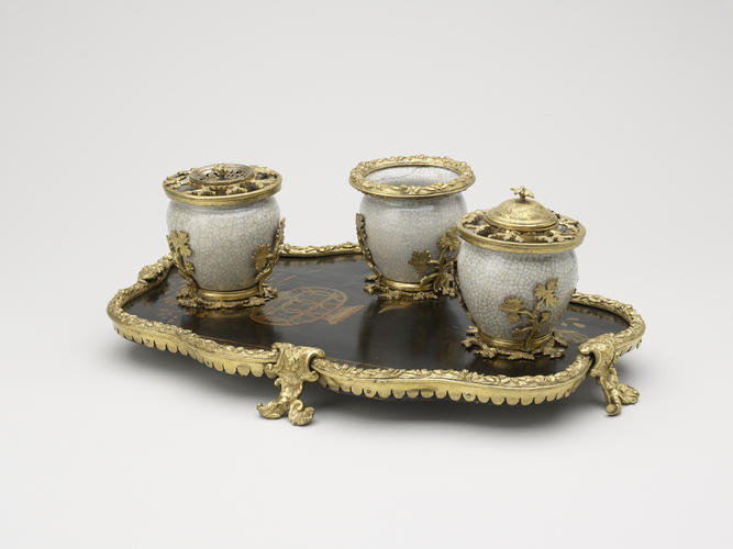 Mounted inkstand with porcelain cups Mounted inkstand with porcelain cups