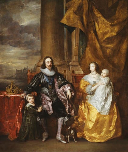Charles I and Henrietta Maria with their two eldest children, Prince Charles and Princess Mary
