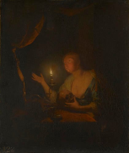 The Penitent Magdalen by Candlelight