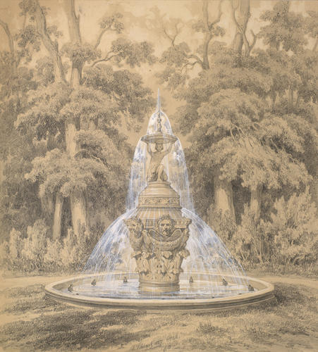 Palace of Sanssouci: a fountain in the gardens