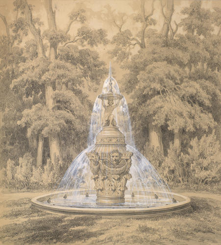 Palace of Sanssouci: a fountain in the gardens Palace of Sanssouci: a fountain in the gardens
