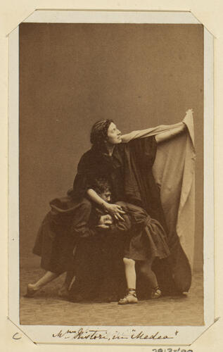 Adelaide Ristori (1822-1906) and two children in 'Medea'