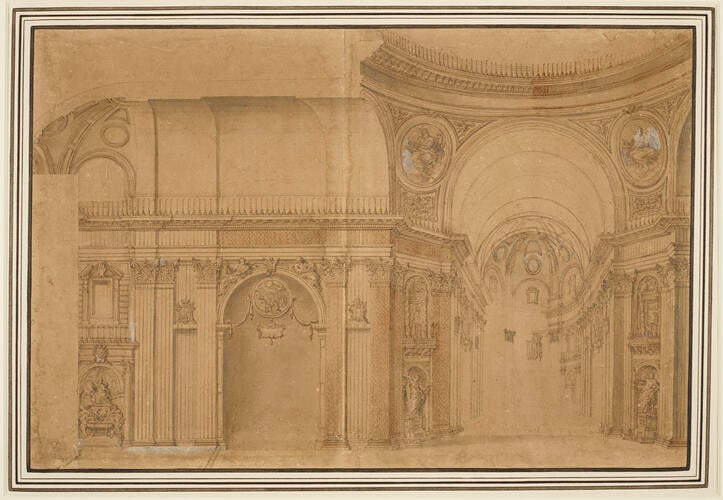 A section of the dome and trancept of St Peter's