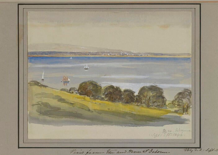 Master: Queen Victoria and Prince Albert's Album Vol. I.
Item: View from the new House at Osborne