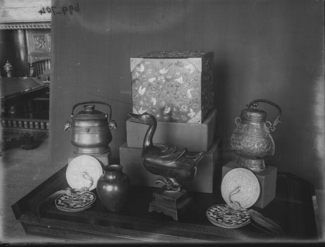 Glass plate negative of objects from the North Corridor, Windsor Castle Glass plate negative of objects from the North Corridor, Windsor Castle