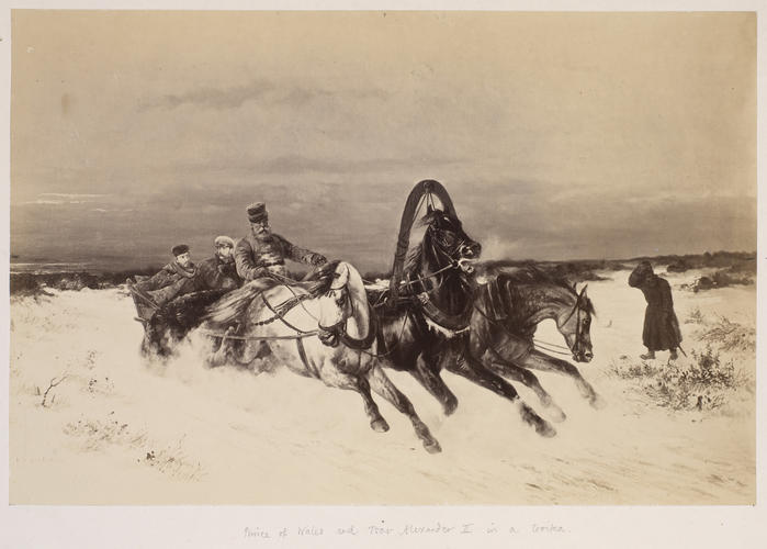 Alexander II, Emperor of Russia and King Edward VII, when Prince of Wales, in a sleigh