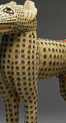 Carved leopards