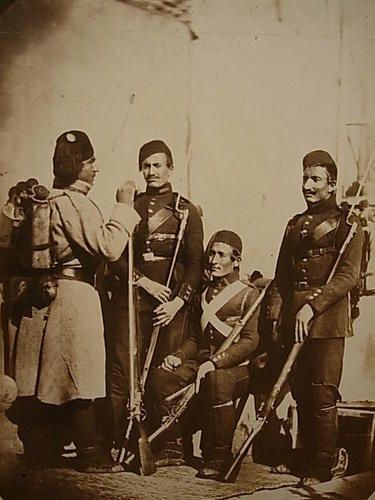 'Infanterie Turque en campagne' [Crimean War: Turkish infantry]