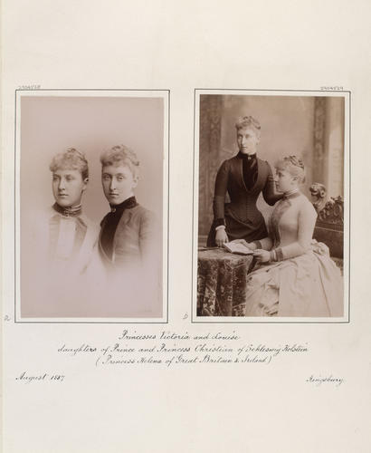 Princess Helena Victoria and Princess Marie Louise of Schleswig-Holstein, 1887 [in Portraits of Royal Children Vol. 36 1887-1888]